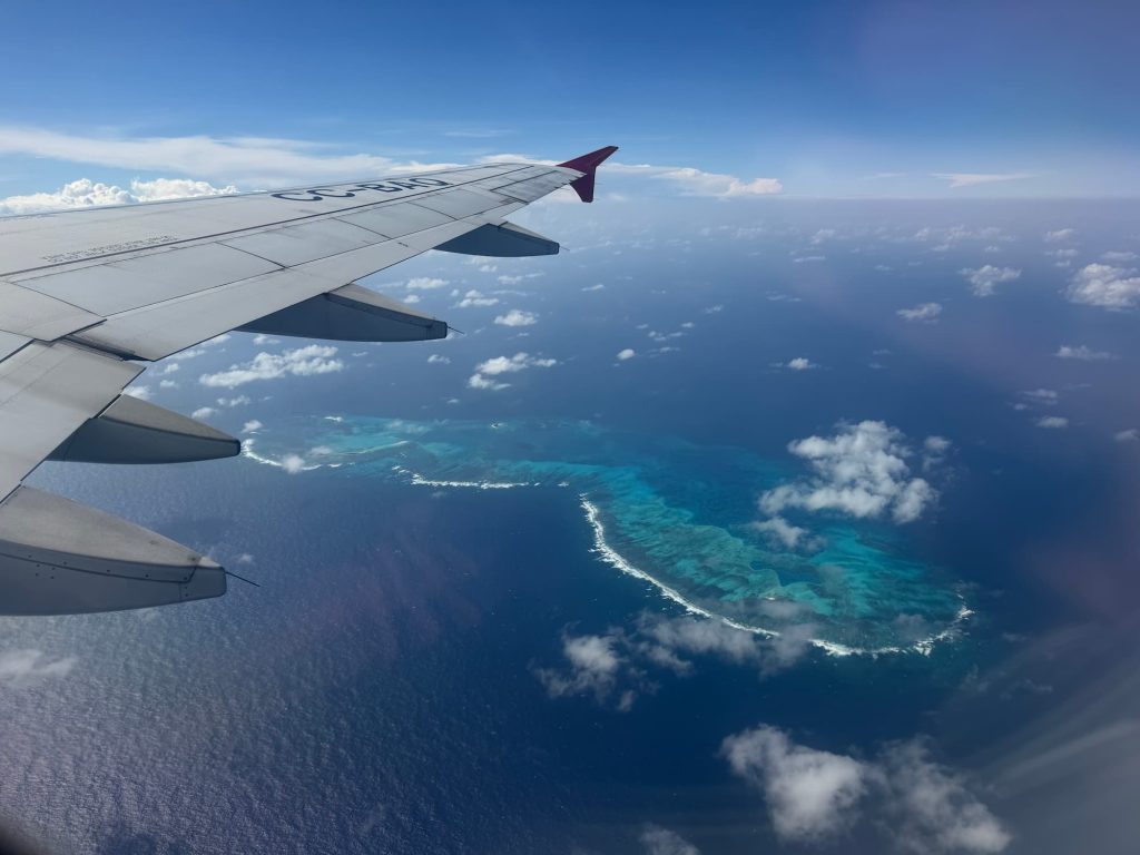 isola di San Andrés vista dall'aereo